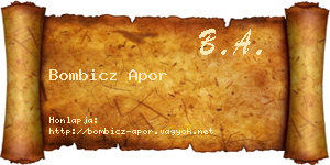 Bombicz Apor névjegykártya